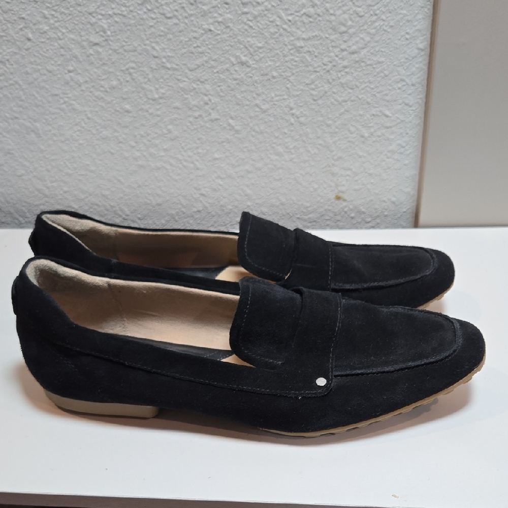 Franco Sarto Black Suede Women Loafers Size 10M